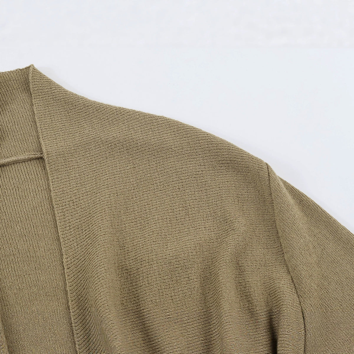 Olive Tie-Waist Knit Jacket