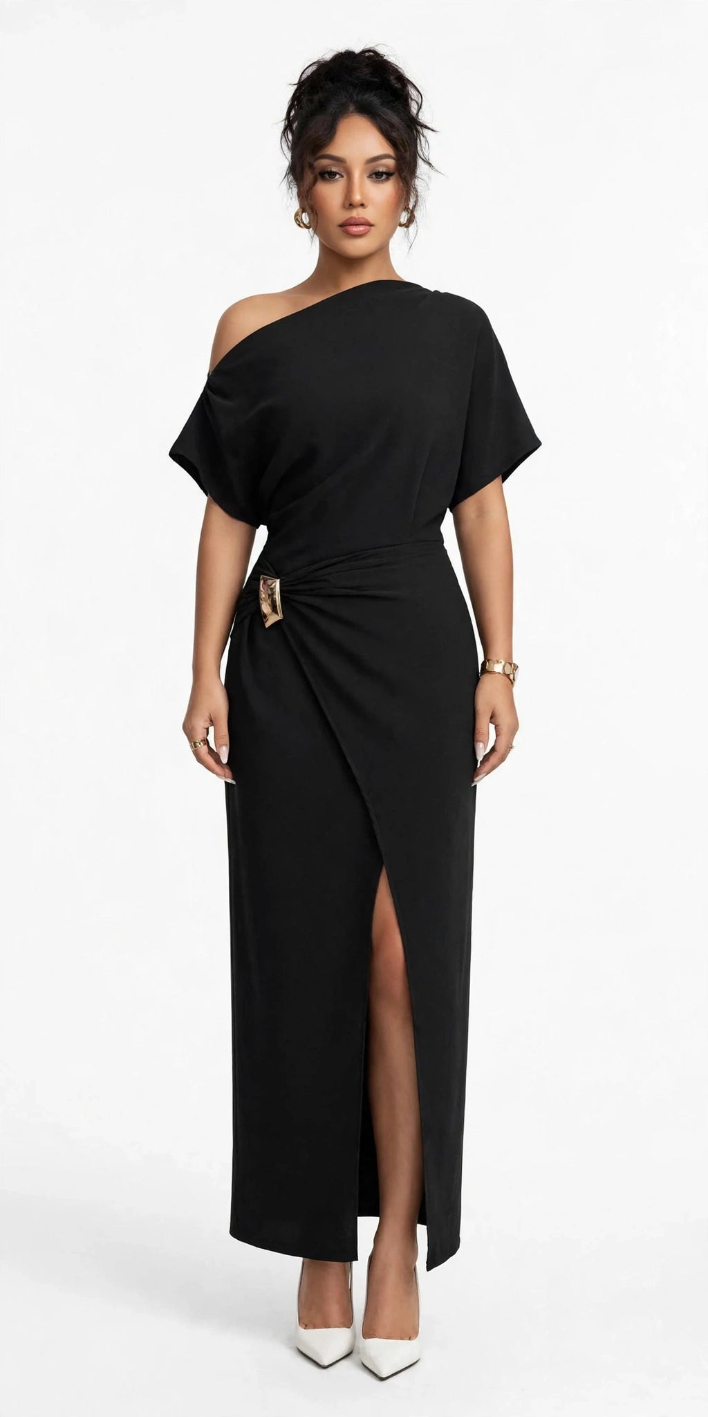Womens Solid-Color Elegant & Sophisticated Bodycon Maxi Dress