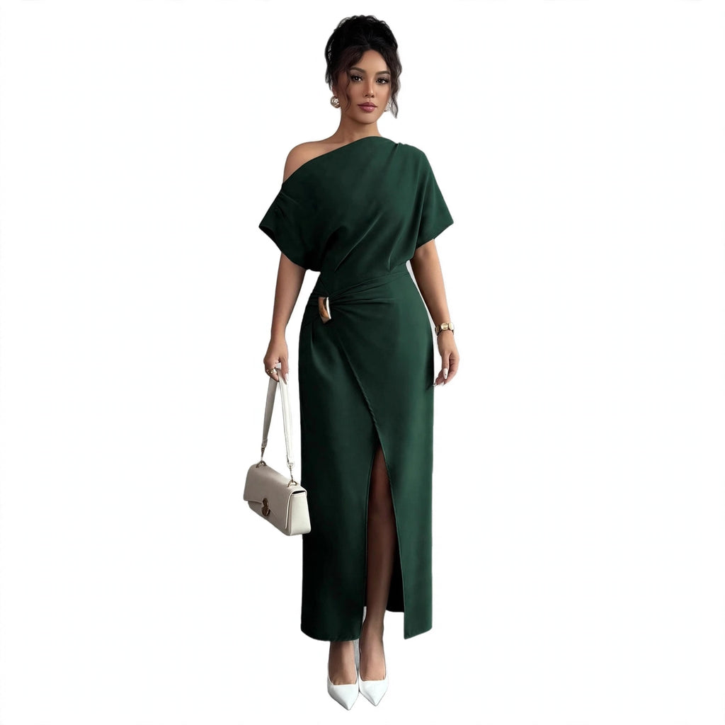 Womens Solid-Color Elegant & Sophisticated Bodycon Maxi Dress