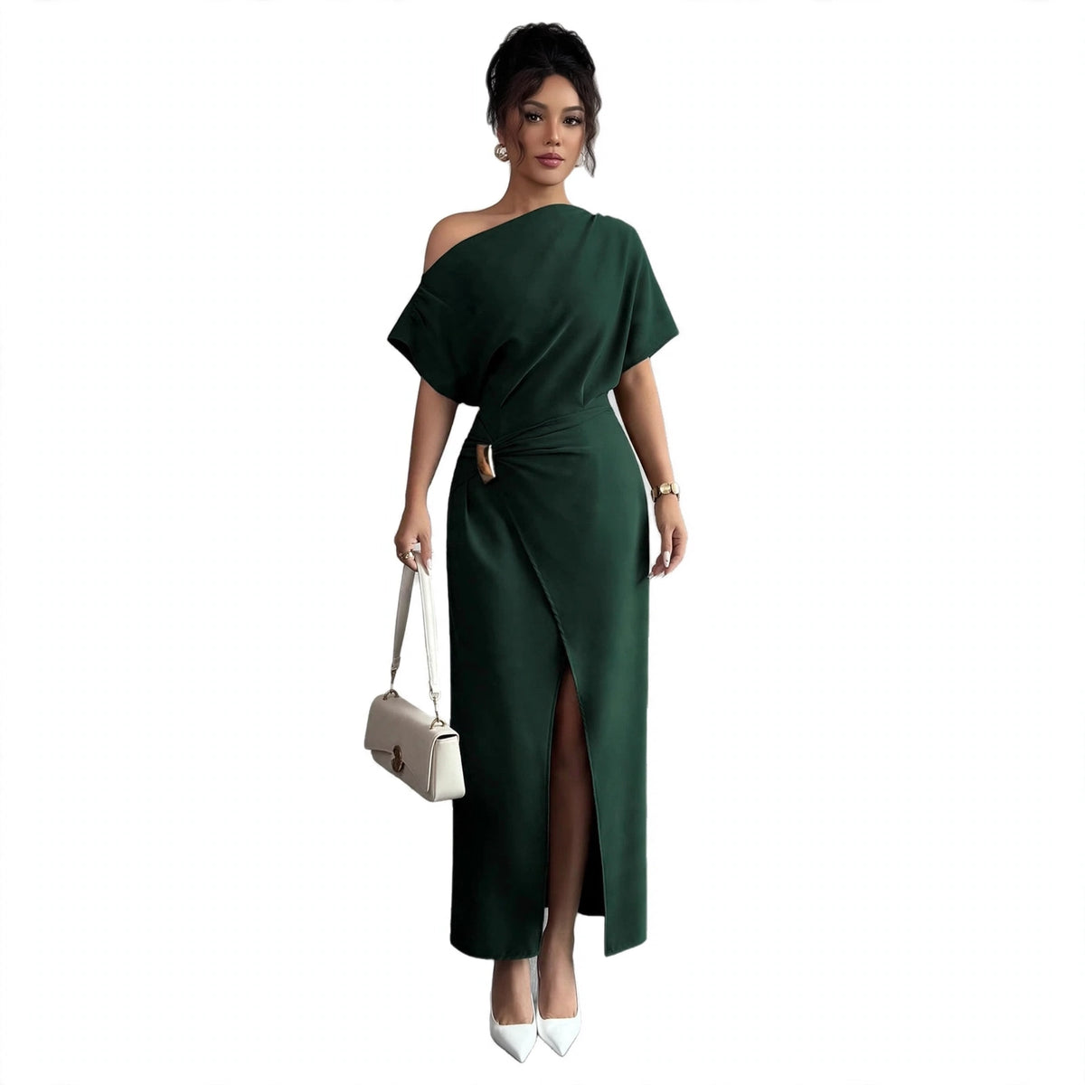 Womens Solid-Color Elegant & Sophisticated Bodycon Maxi Dress