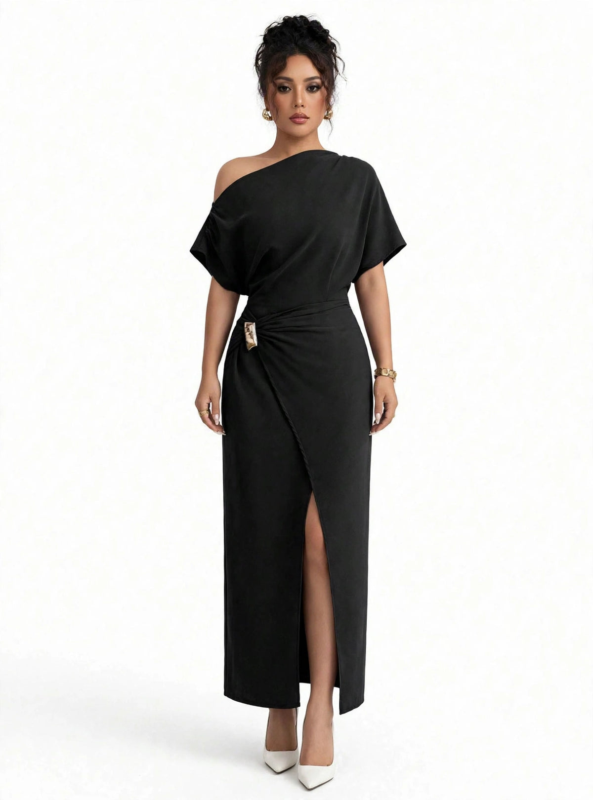 Womens Solid-Color Elegant & Sophisticated Bodycon Maxi Dress