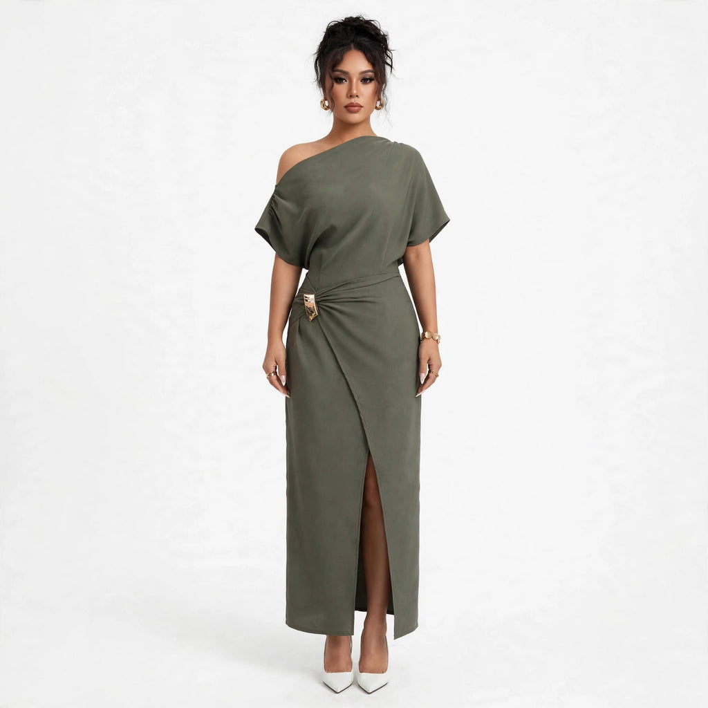 Womens Solid-Color Elegant & Sophisticated Bodycon Maxi Dress
