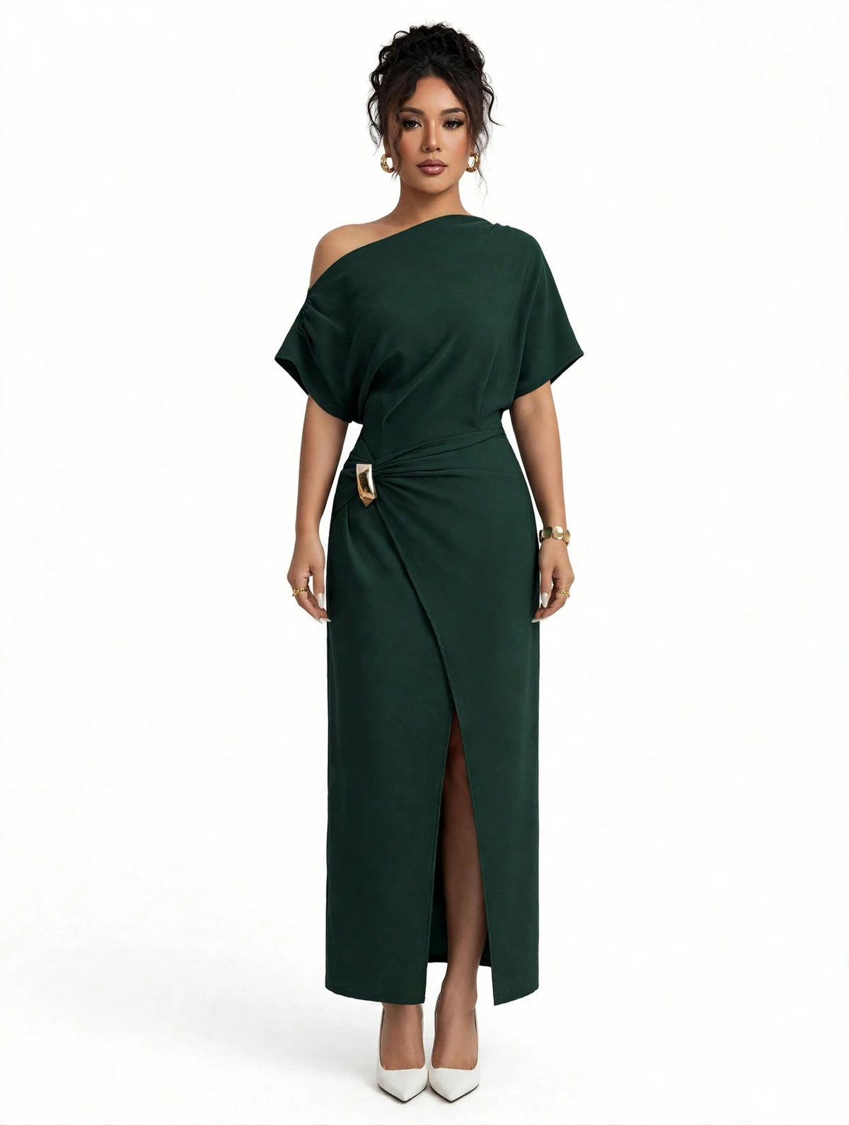 Womens Solid-Color Elegant & Sophisticated Bodycon Maxi Dress