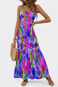 Sleeveless Boho Spaghetti-Strap Maxi Dress — Purple
