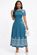 Flowing Short-Sleeve Maxi Dress