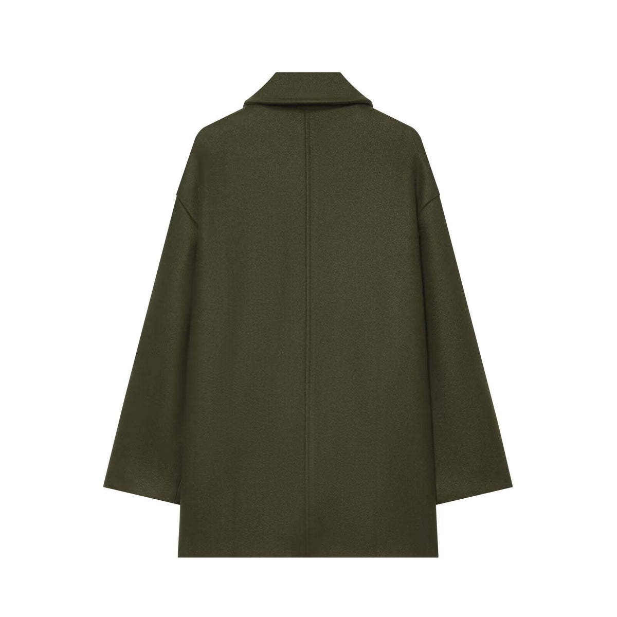 Double-Breasted Faux-Wool Coat