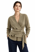 Olive Tie-Waist Knit Jacket