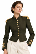 Single breasted rope knot decoration suit jacket for women
