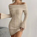 Off-Shoulder Long-Sleeve Bodycon Dress