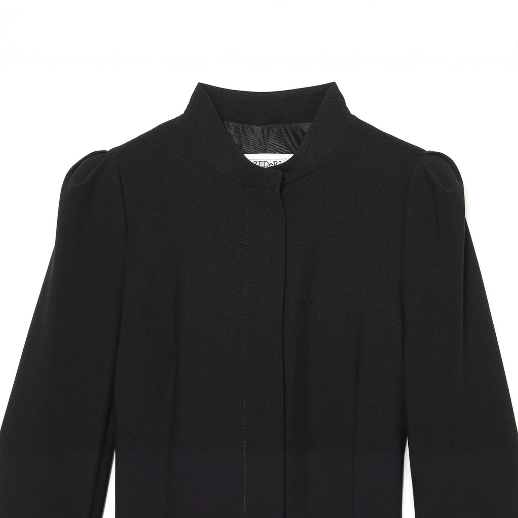 Black Belted Longline Suit Jacket