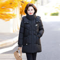 Medium to long hooded women's jacket