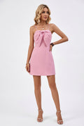 Strappy Bow Evening Dress — Pink