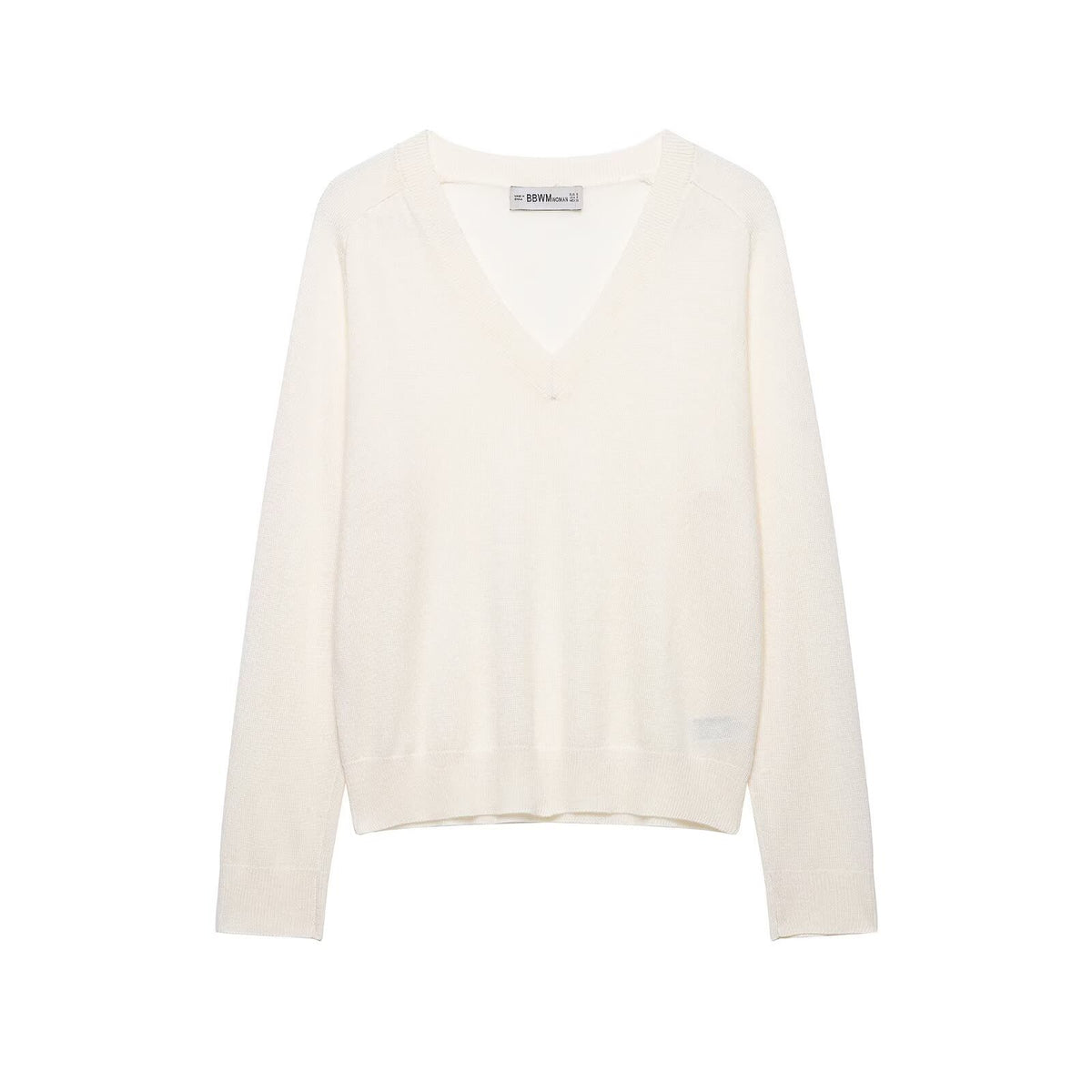 Ribbed V-Neck Pullover Sweater