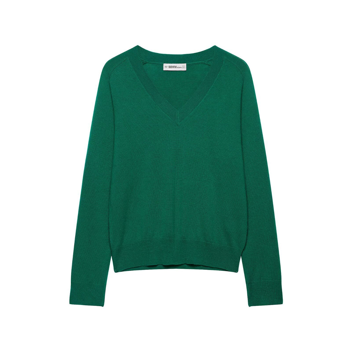 Ribbed V-Neck Pullover Sweater