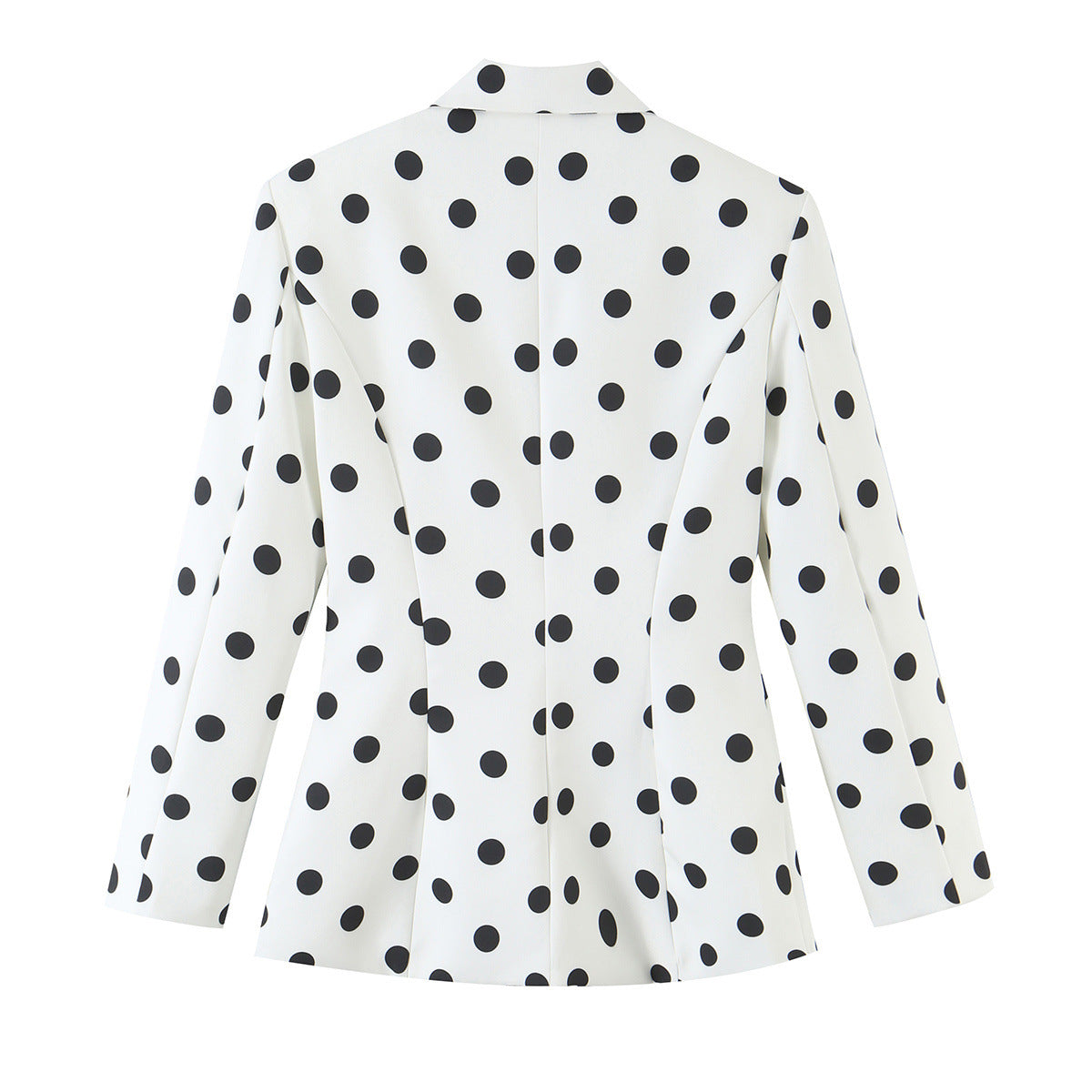 White Polka-Dot Single-Button Blazer