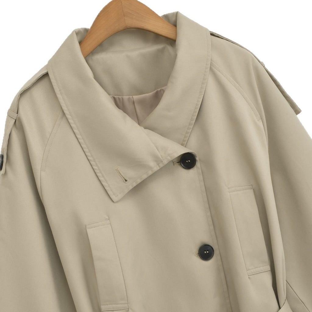 Stand-Collar Short Trench Jacket
