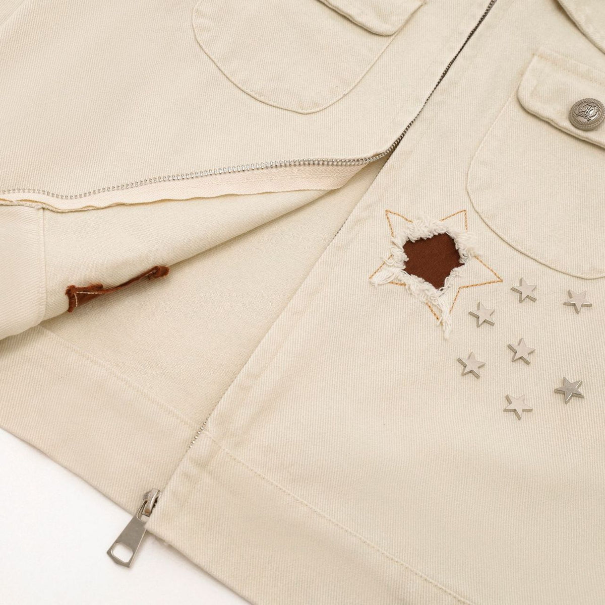 Apricot Star-Detail Zip Jacket