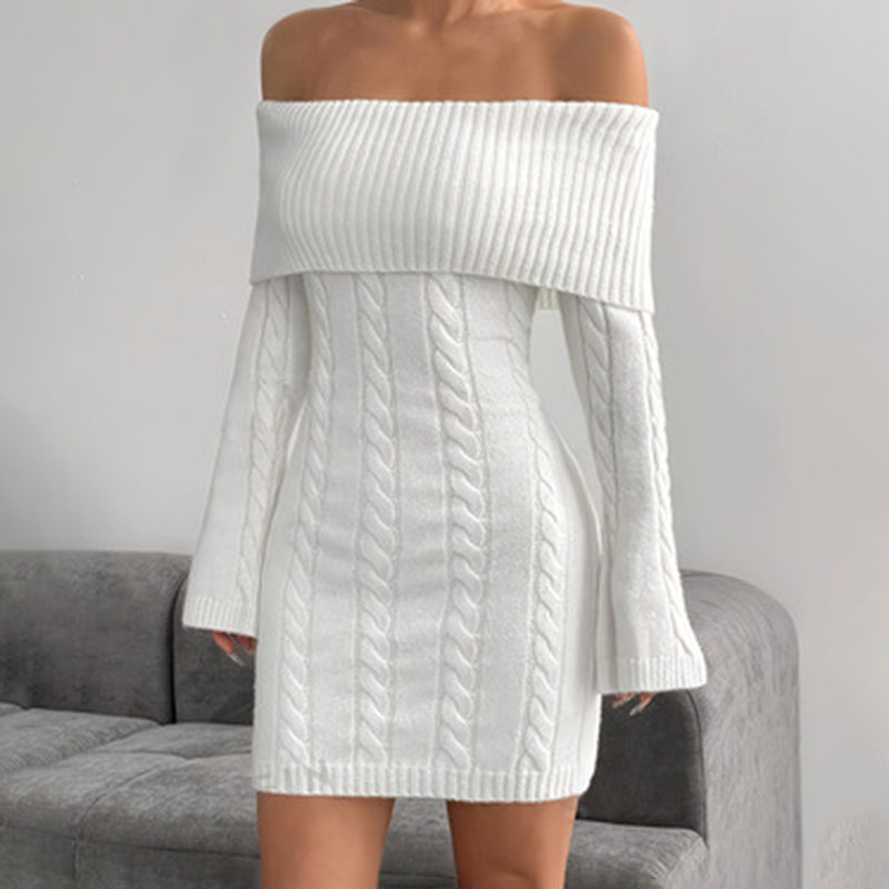 Off-Shoulder Long-Sleeve Bodycon Dress