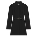 Black Belted Longline Suit Jacket