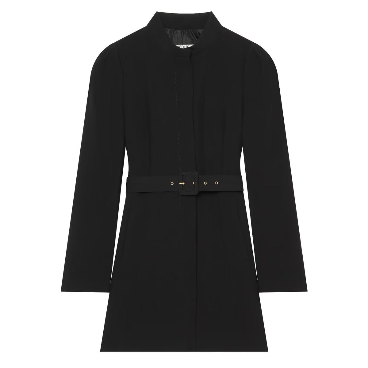 Black Belted Longline Suit Jacket