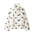 Polka-Dot Buckle-Collar Jacket