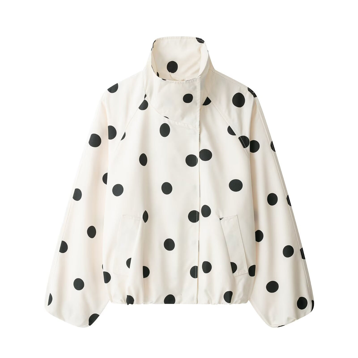 Polka-Dot Buckle-Collar Jacket
