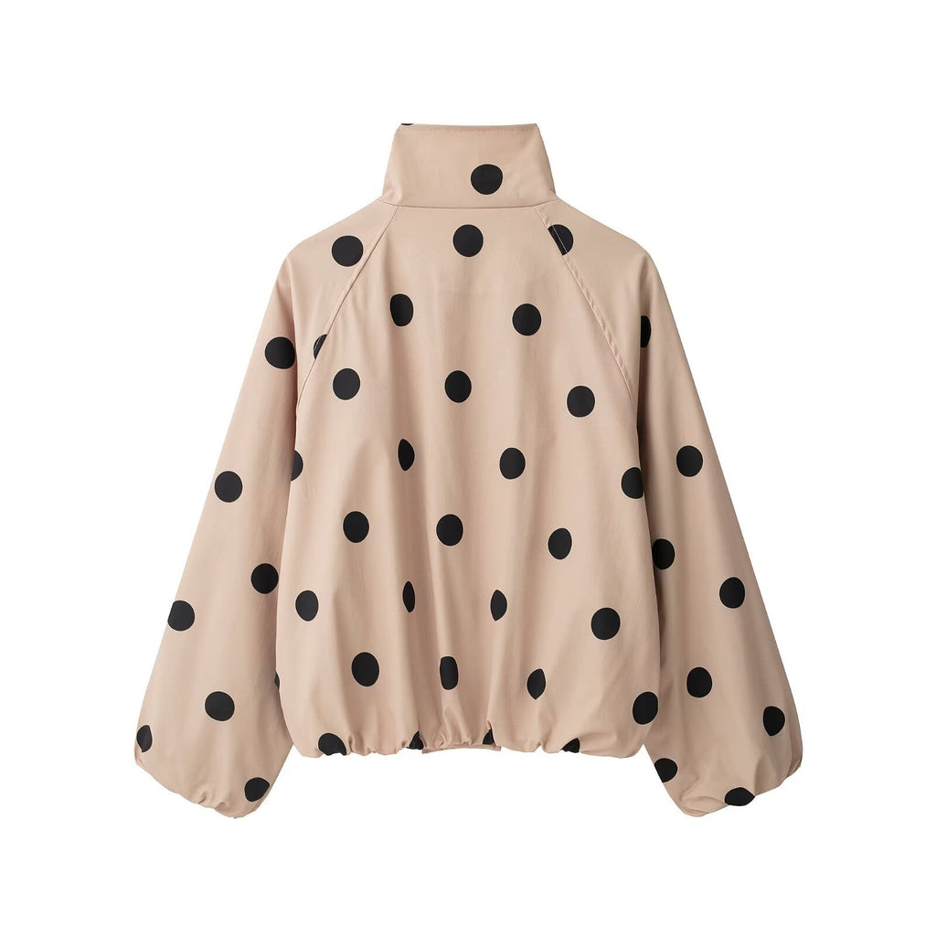 Polka-Dot Buckle-Collar Jacket