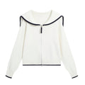 Color-Block Lapel Zip Knit Jacket