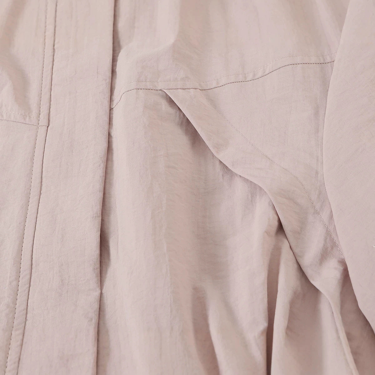 Dark Pink Drawstring-Waist Zip Jacket