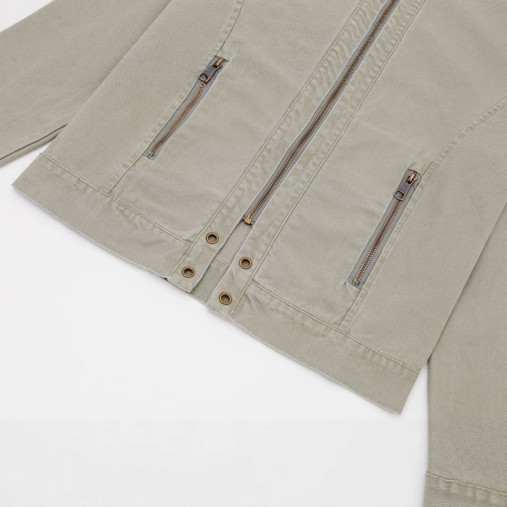 Apricot Washed Zip-Front Jacket