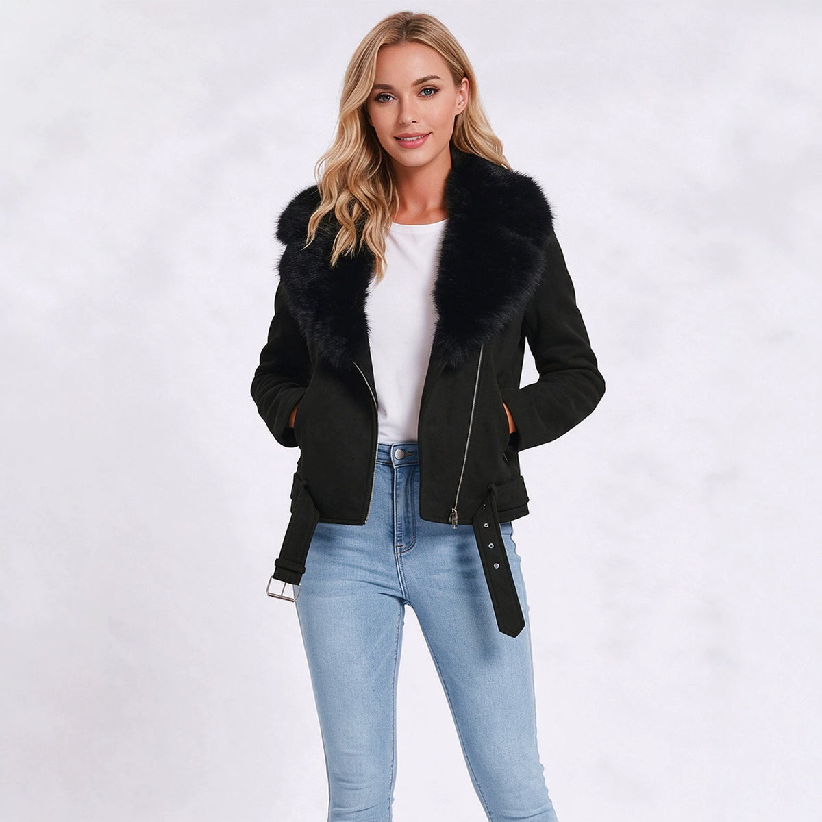 Detachable hooded long sleeved jacket