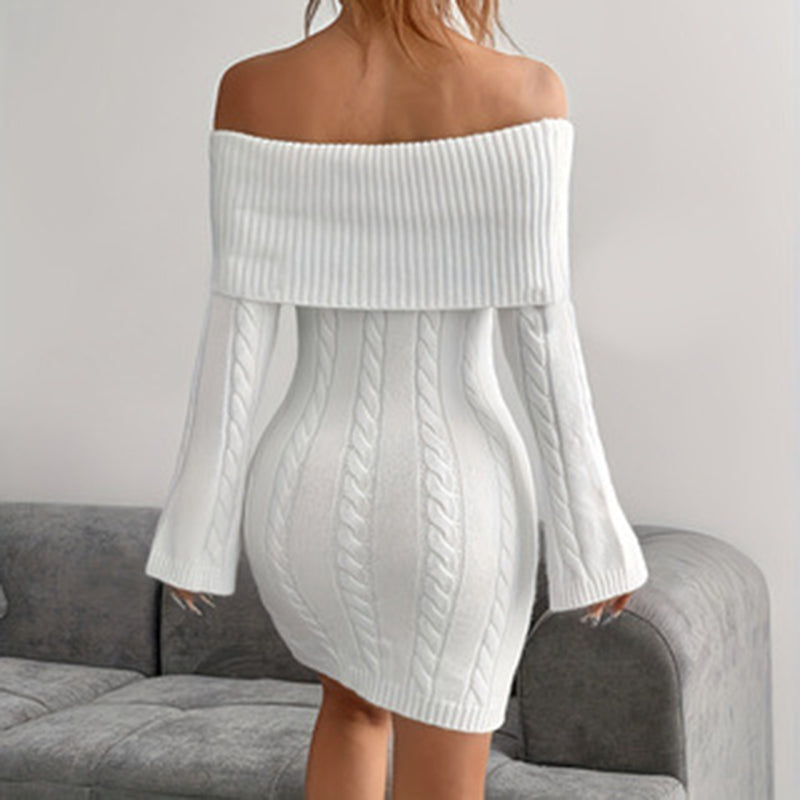 Off-Shoulder Long-Sleeve Bodycon Dress