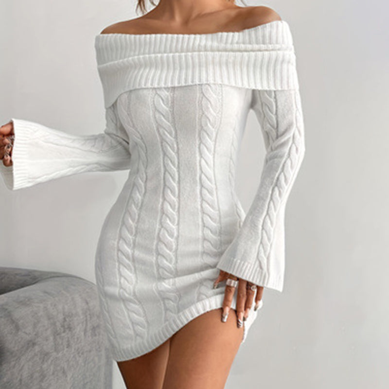 Off-Shoulder Long-Sleeve Bodycon Dress